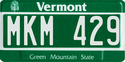 VT license plate MKM429