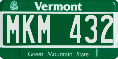 VT license plate MKM432