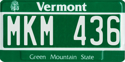 VT license plate MKM436