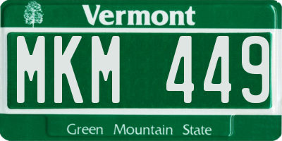 VT license plate MKM449