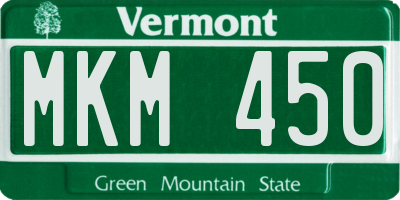 VT license plate MKM450