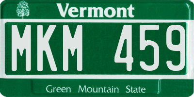 VT license plate MKM459