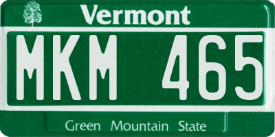 VT license plate MKM465