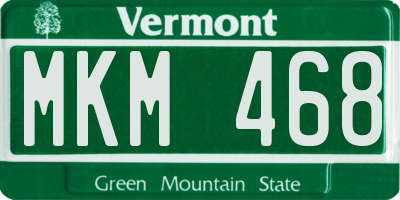 VT license plate MKM468