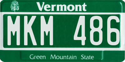 VT license plate MKM486