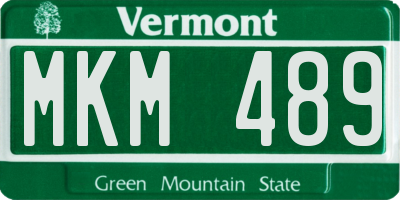 VT license plate MKM489