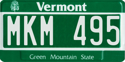 VT license plate MKM495
