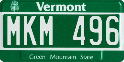 VT license plate MKM496