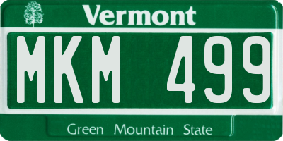 VT license plate MKM499