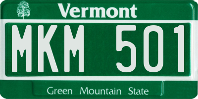 VT license plate MKM501