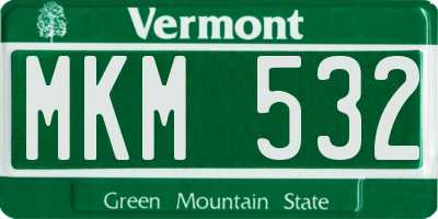 VT license plate MKM532