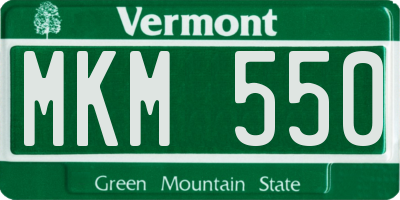 VT license plate MKM550