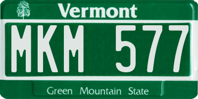 VT license plate MKM577