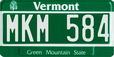 VT license plate MKM584