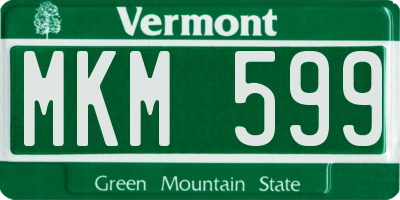VT license plate MKM599