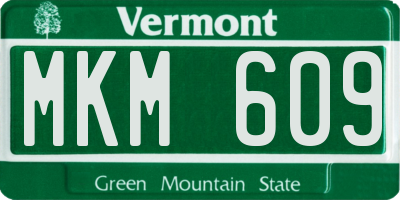 VT license plate MKM609