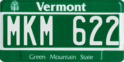 VT license plate MKM622