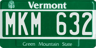 VT license plate MKM632
