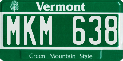 VT license plate MKM638