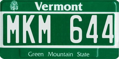 VT license plate MKM644