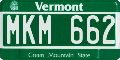 VT license plate MKM662