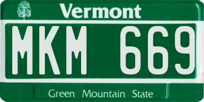 VT license plate MKM669