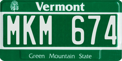 VT license plate MKM674