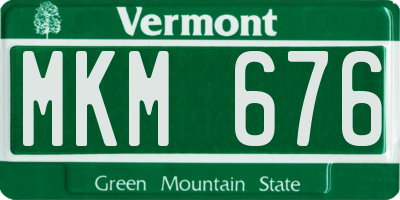 VT license plate MKM676