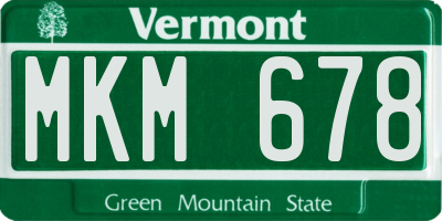 VT license plate MKM678