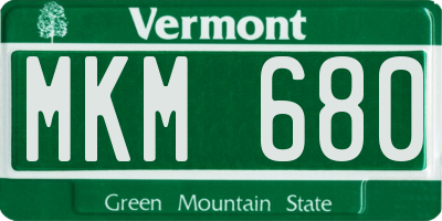 VT license plate MKM680