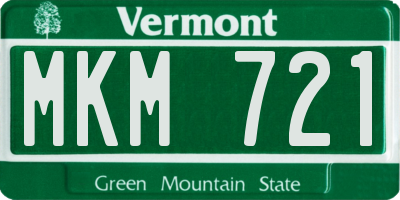 VT license plate MKM721