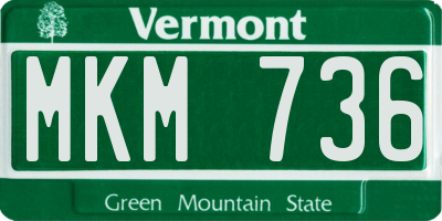 VT license plate MKM736