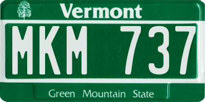 VT license plate MKM737