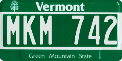 VT license plate MKM742