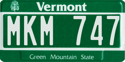 VT license plate MKM747