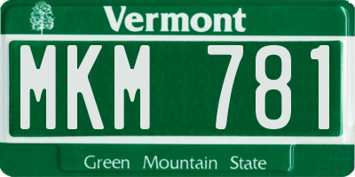 VT license plate MKM781
