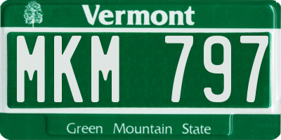 VT license plate MKM797
