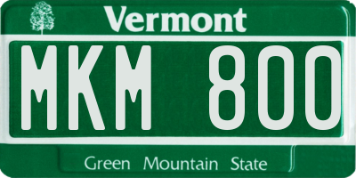 VT license plate MKM800