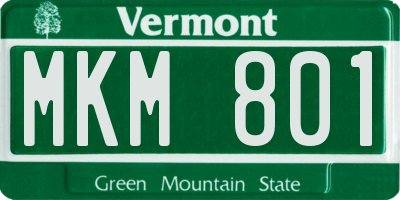 VT license plate MKM801
