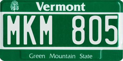 VT license plate MKM805