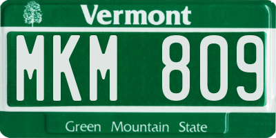 VT license plate MKM809
