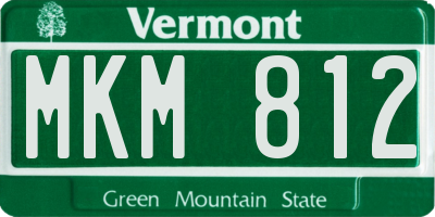 VT license plate MKM812