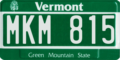 VT license plate MKM815