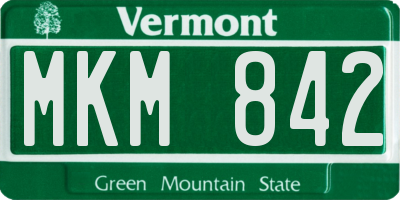 VT license plate MKM842