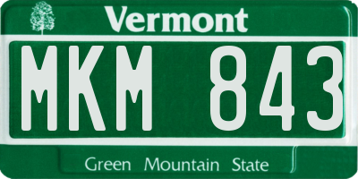 VT license plate MKM843