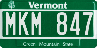 VT license plate MKM847