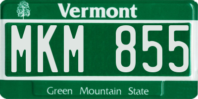 VT license plate MKM855