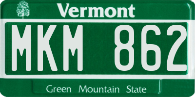 VT license plate MKM862