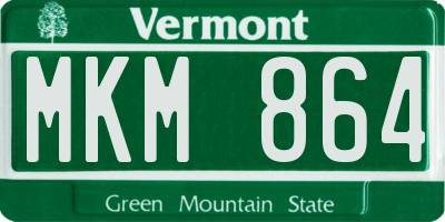 VT license plate MKM864