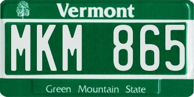 VT license plate MKM865